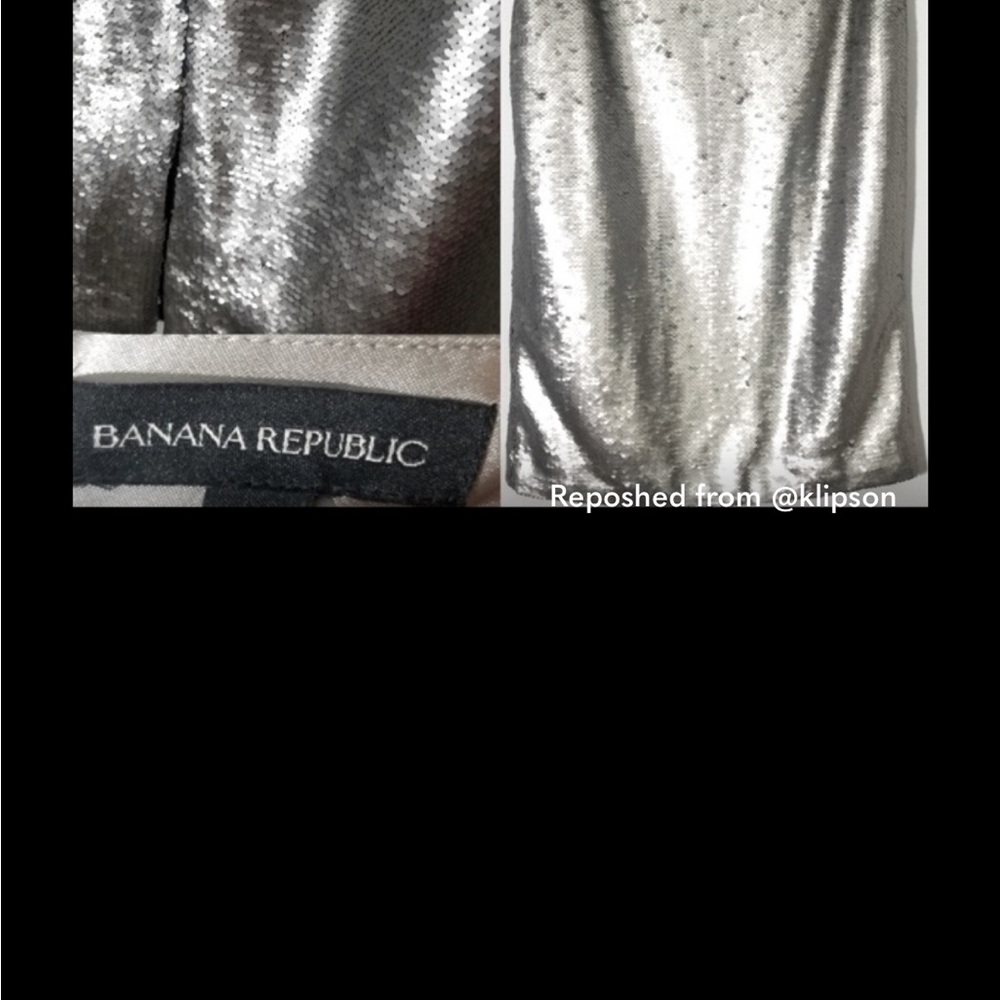 Size 0 Banana Republic sequin silver skirt. - Picture 3 of 3